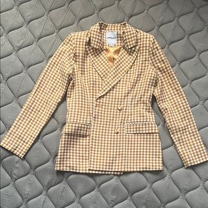 Uniqlo Women's Tan Checkered Blazer